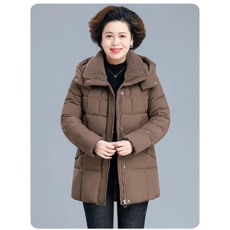 Утепленная зимняя куртка с хлопковой подкладкой для женщин среднего возраста, длинное пуховое пальто для дополнительного тепла