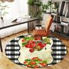 1PC strawberry plaid Office Round Area Rug, Under Office Chairs Bedroom Living Room Home Decor,Carpet for Office, -1110248