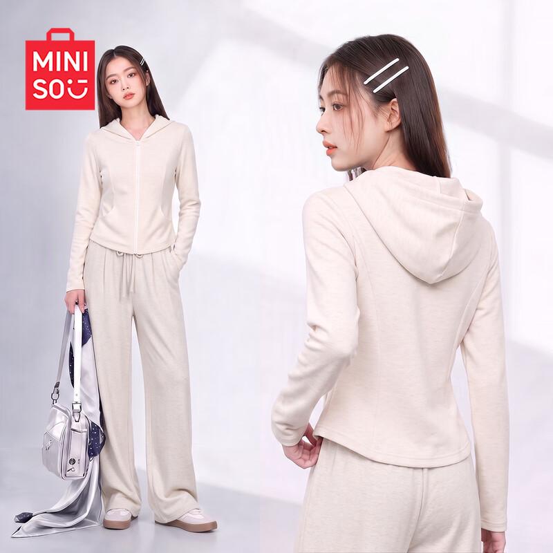 MINISO Женский мягкий комплект: худи и широкие брюки