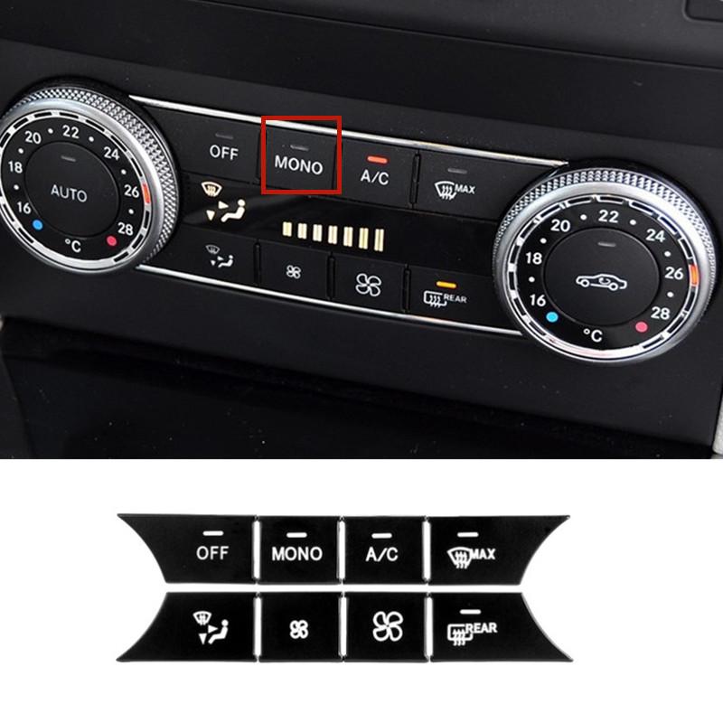 Центральная консоль автомобиля, наклейка на кнопку переменного тока, подходит для Mercedes Benz C Class W204 GLK X204, авто интерьер