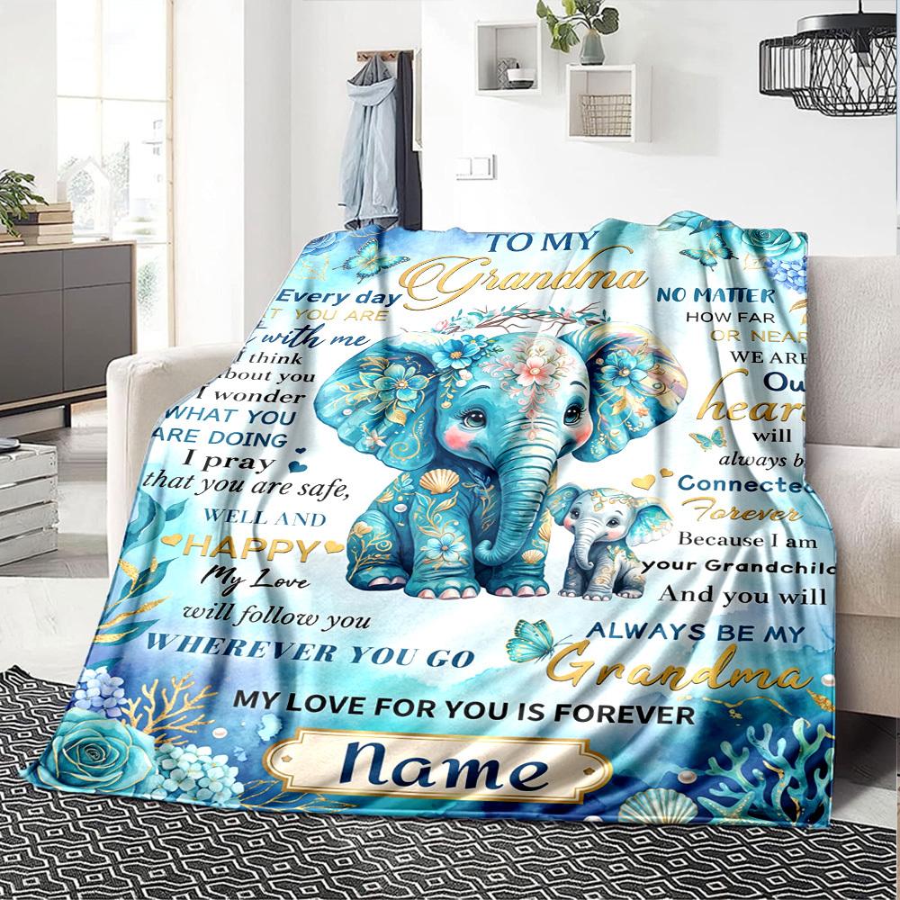 Grandma'S Love Wisdom Blanket Warmthful Decor Great For Sofa Couch Office Bed Picnics Four Seasons Multipurpose Digital Print Birthday Christmas Gift