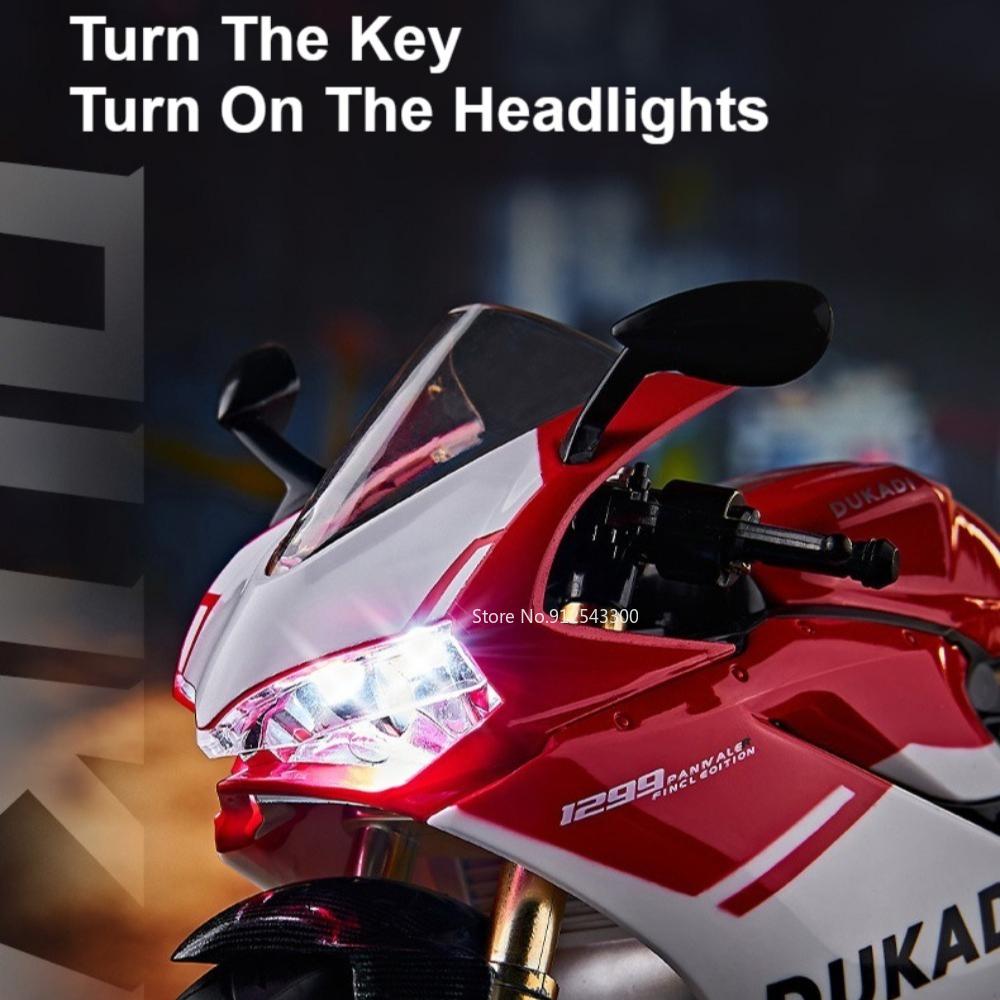 1:Масштаб 9 1299 Модель мотоцикла Kawasaki ZX-10R Игрушечная машинка Литой металл Амортизация Гоночные модели мотоциклов Подарки на день рождения для мальчиков