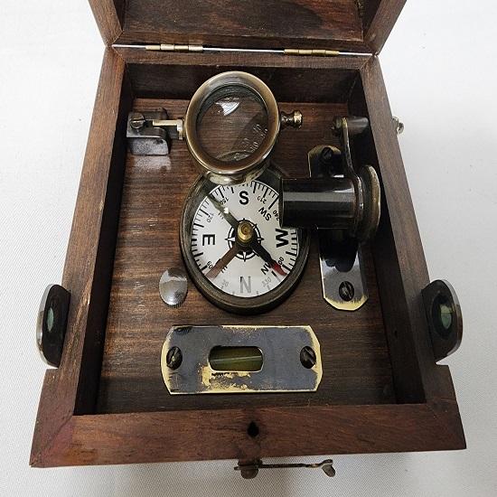 T. Cooke & Sons Brass Marine Master Box Компас, уровень, телескоп, клинометр