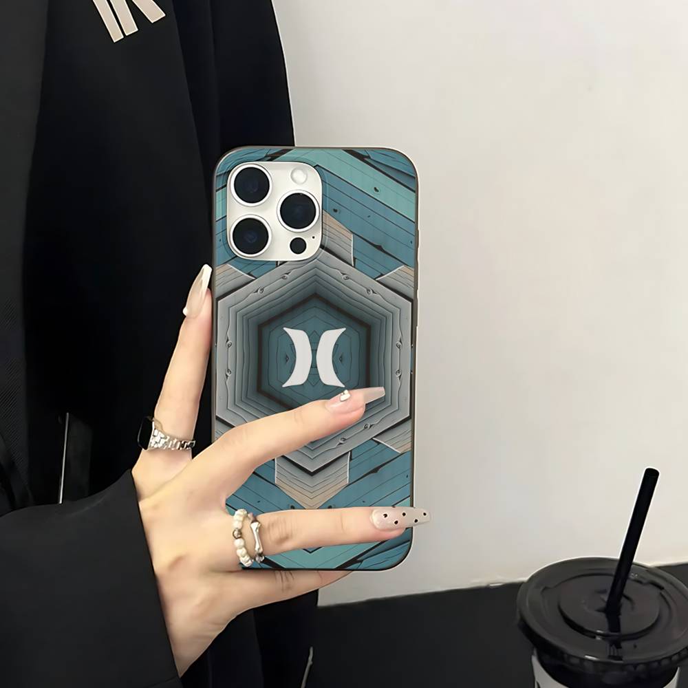 Классический Известный Бренд Логотип H-HurleyS Для IPhone 16 15 14 13 12 11 17 Pro Max Plus Волна Гофрированный Чехол для Телефона Противоударная Крышка