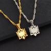 Anniyo 1CM Small Mini Albania Eagle Pendant Necklaces Gold Color/Silver Color Jewelry Ethnic for Women Girls @201521