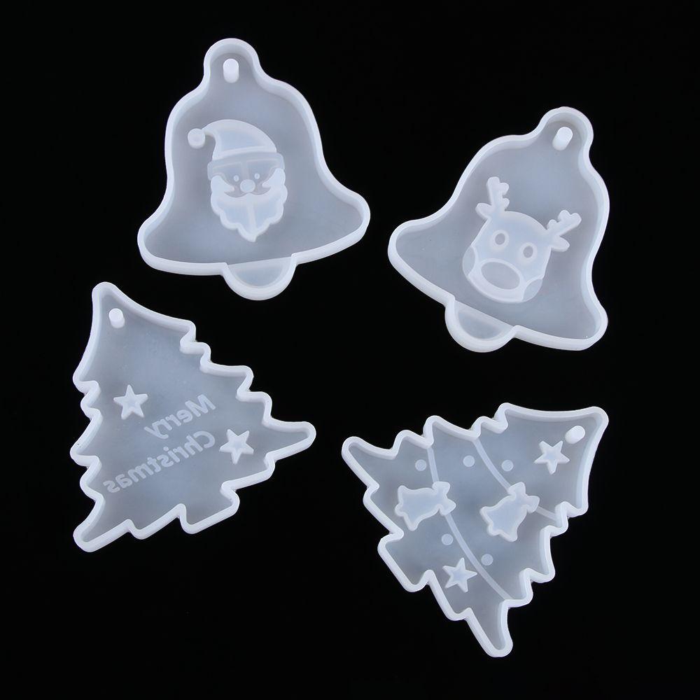 Подвесные бирки Рождественская елка Кристальная смола Форма Эпоксидная смола Формы Рождественское украшение Силиконовая форма