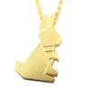 [P5821] - Gold 'Origami' (rabbit) Handcrafted Necklace - 19x15 Mm