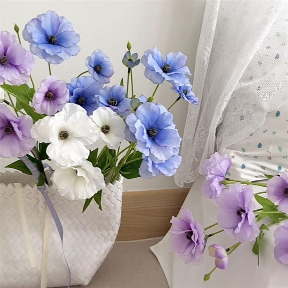 3 Head Fake Flower Bouquet Ins Style Photo Props Butterfly Peony Artificial Flower  Table Patio