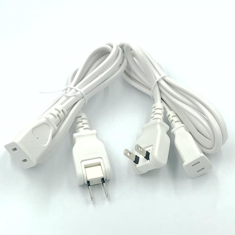 Japanese Standard C17 Angled Power Cord with Flip-Over Two-Pin AC Plug