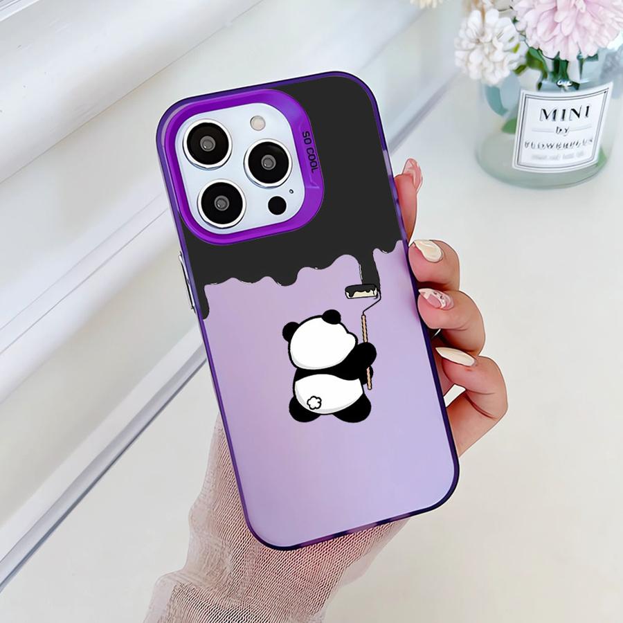 Мягкий чехол для телефона iPhone 14 15 16 Plus 11 12 13 Pro Max 16e Милый мультяшный панда