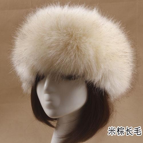 Autumn and winter imitation fur thickened hat, no empty top hat, warm hat ring, headgear, women's made fox fur brimless hat