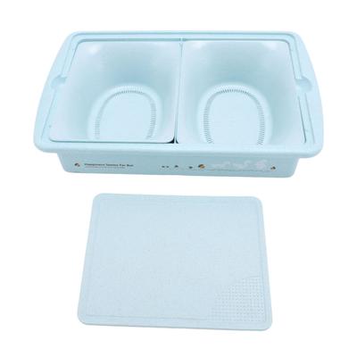 Разделочная доска для кемпинга, набор из пшеничной соломы с двухслойным пластиковым фильтром для воды, корзина для овощей, тазик M