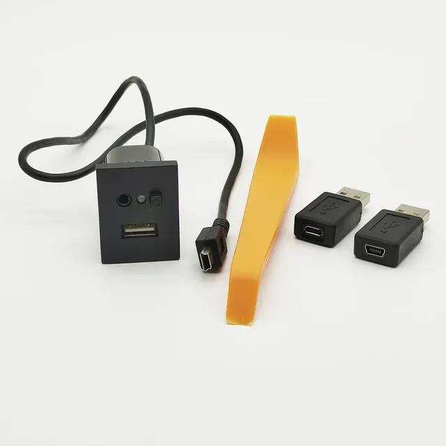 1 шт., автомобильный USB-разъем AUX, входной адаптер, кабель USB-интерфейса, кнопка для Ford Focus 2 mk2 2009 2010 2011