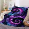 Tie-Dye Print Flannel Blanket High Quality Warm Comfortable Cover for All Seasons Perfect for Gifts Home Decor