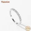 Tancise Classic 925 Sterling Silver Zircon Ring Ladies Jewelry Wedding Promise Party Gift