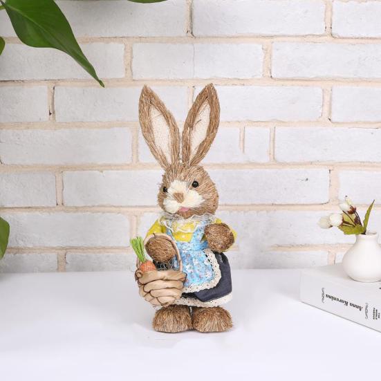 Пасхальный кролик орнамент реалистичный домашний декор рогоз трава пасхальная вечеринка настольный кролик декор пасхальные сувениры