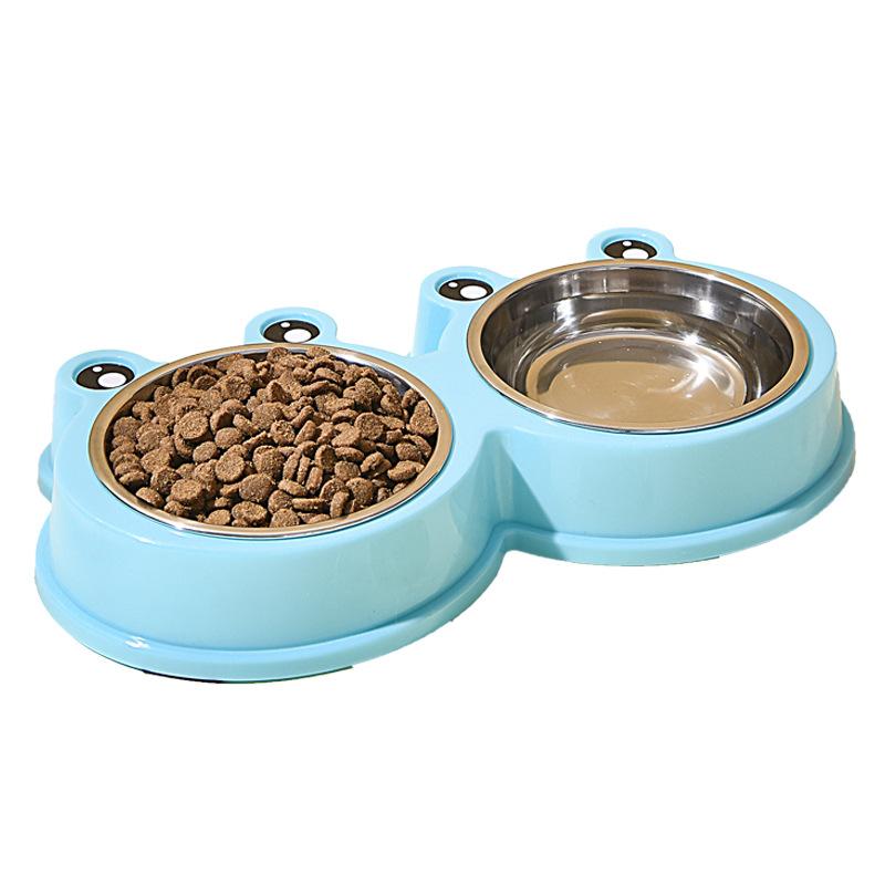 Хорошая поилка для домашних животных, аксессуары для собак, принадлежности для кормления из нержавеющей стали, миска для домашних животных, кошек, щенков, двойные миски для собак