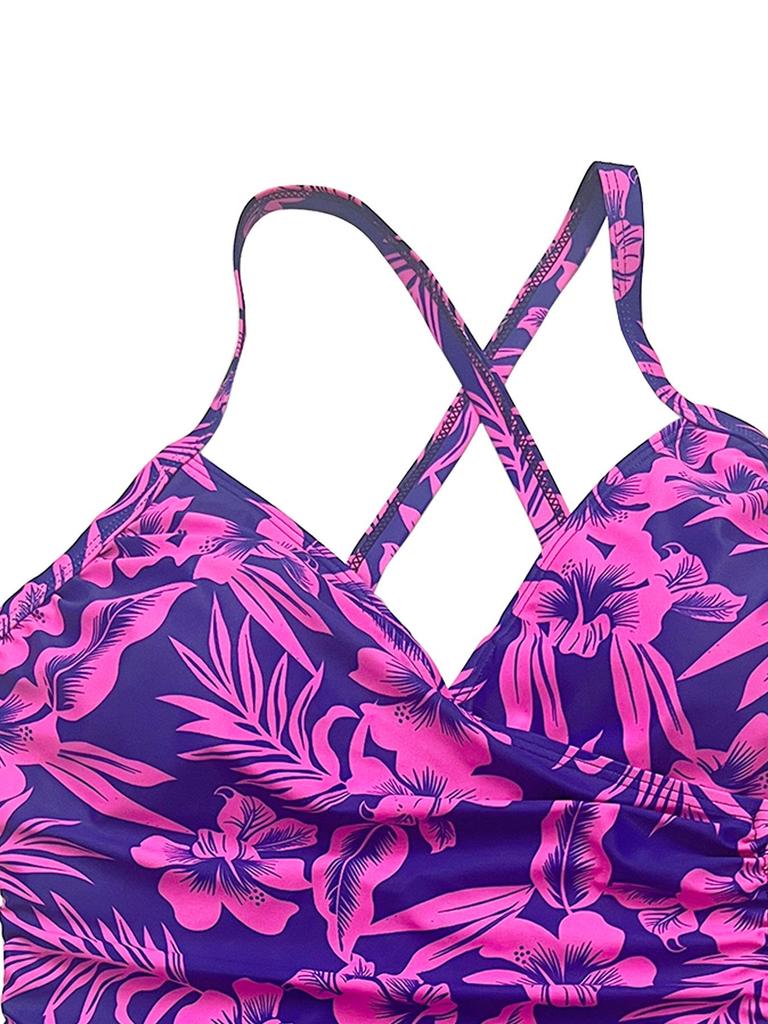 Стройнящий слитный купальник большого размера – Модный принт