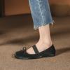 Fashion French Flat Bottom Bow 2024 Spring New Ballet Shoes Square Head Strap Comfortable Everyday Versatile Fashion Single Shoe Women