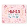 [A3615] - Ceramic Magnet 'Maman' Pink (most Beautiful Mom In the World) - 8x6cm