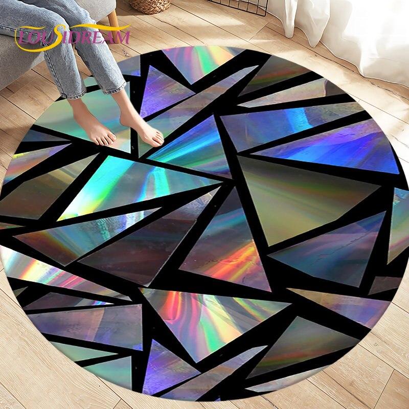 3D абстрактный геометрический ковер с визуальной иллюзией, большой круглый ковер для гостиной, спальни, украшения дивана, нескользящий напольный коврик
