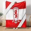 Red Lion Football Club Flannel Blanket, Soft Polyester, Modern Design, All-Season for Camping, Travel, Gifts for holidays or birthdays