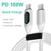 100 Вт 1 м/2 м Type C на Type C PD Быстрая зарядка Quick Charger USB C на USB C Кабель-дисплей Для POCO Huawei Data Cord Wire