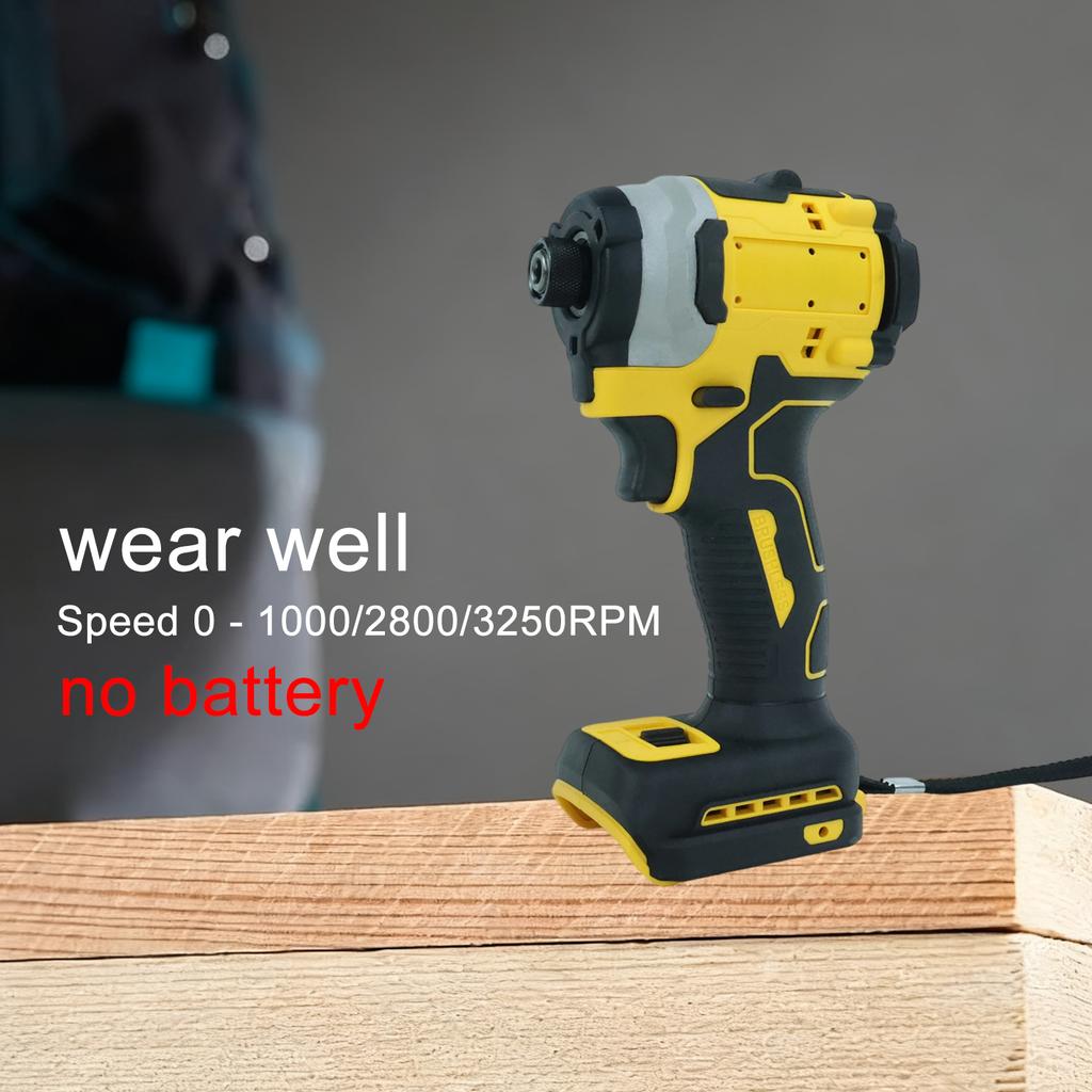 Ударный шуруповерт Электрический шуруповерт для литиевой батареи Dewalt 20V Бесщеточный Скорость 3250 об/мин Аккумуляторные отвертки Инструменты с высоким крутящим моментом