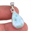 Natural Republic Larimar Gemstone 925 Solid Sterling Silver Pendant 1.25'' P6T47