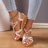 New Peep Toe Women Solid Color Wedge Sandals Ankle Buckle Non Slip Gladiator Shoes Woman Fashion Chunky Platform Sandalias Mujer