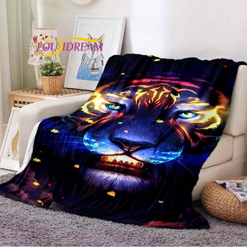 Blanket Tiger Printed 3d Flannel Blanket Bed Throw Soft Cartoon Printed Bedspread Bedspread Sofa Blanket
