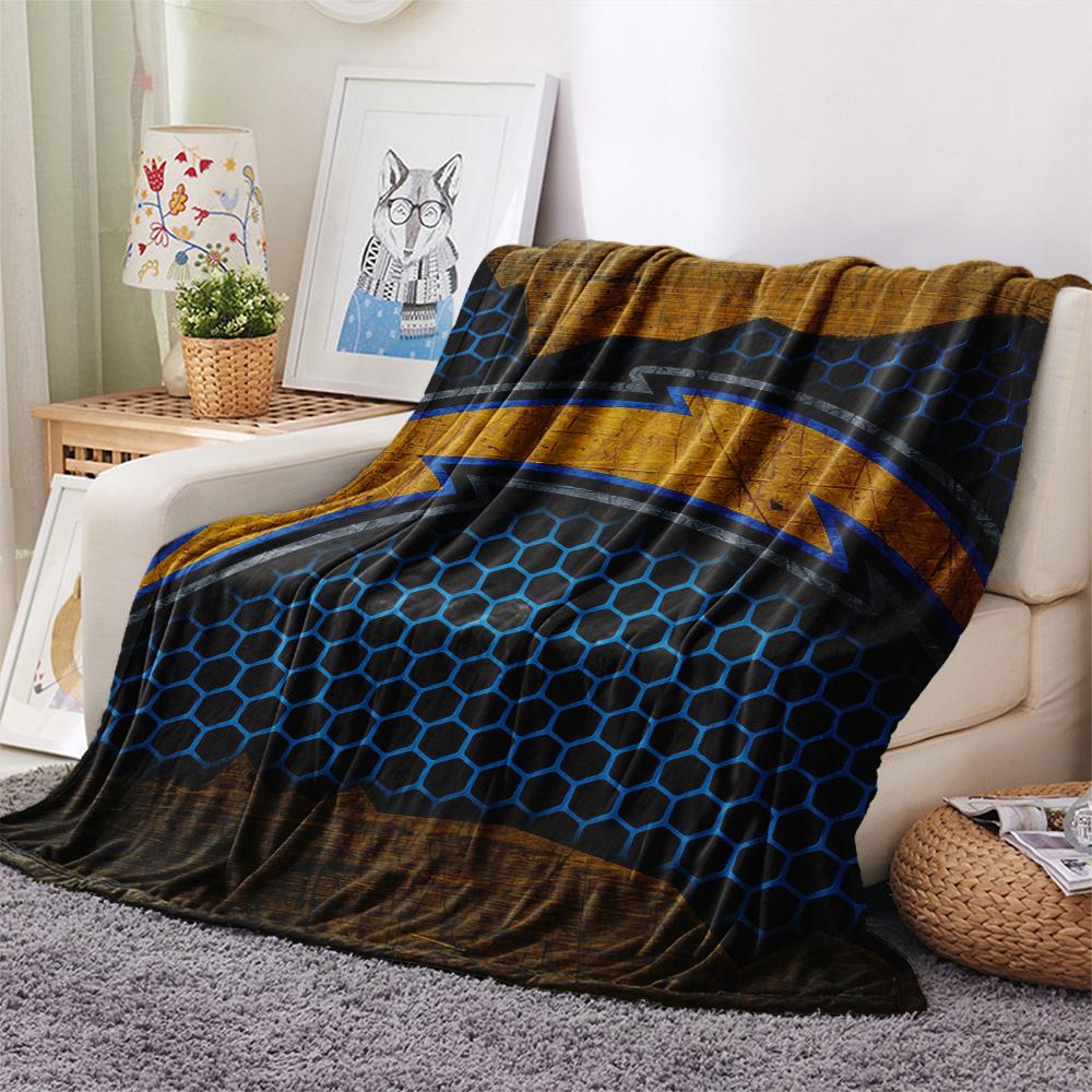Los Angeles Chargers Print Flannel Blanket, High quality Comfortable for All Seasons, Home Decor, Warmth and Comfort