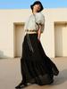 Rohe Apparel Lace Wide Flare Maxi Skirt / Black