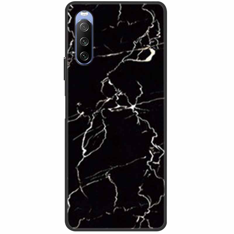 Мягкий чехол для Sony Xperia 10 III Case 5 III Мягкий силиконовый Черные чехлы для Sony Xperia 1 III / Xperia1 XZ4 Чехлы Крутой Мрамор