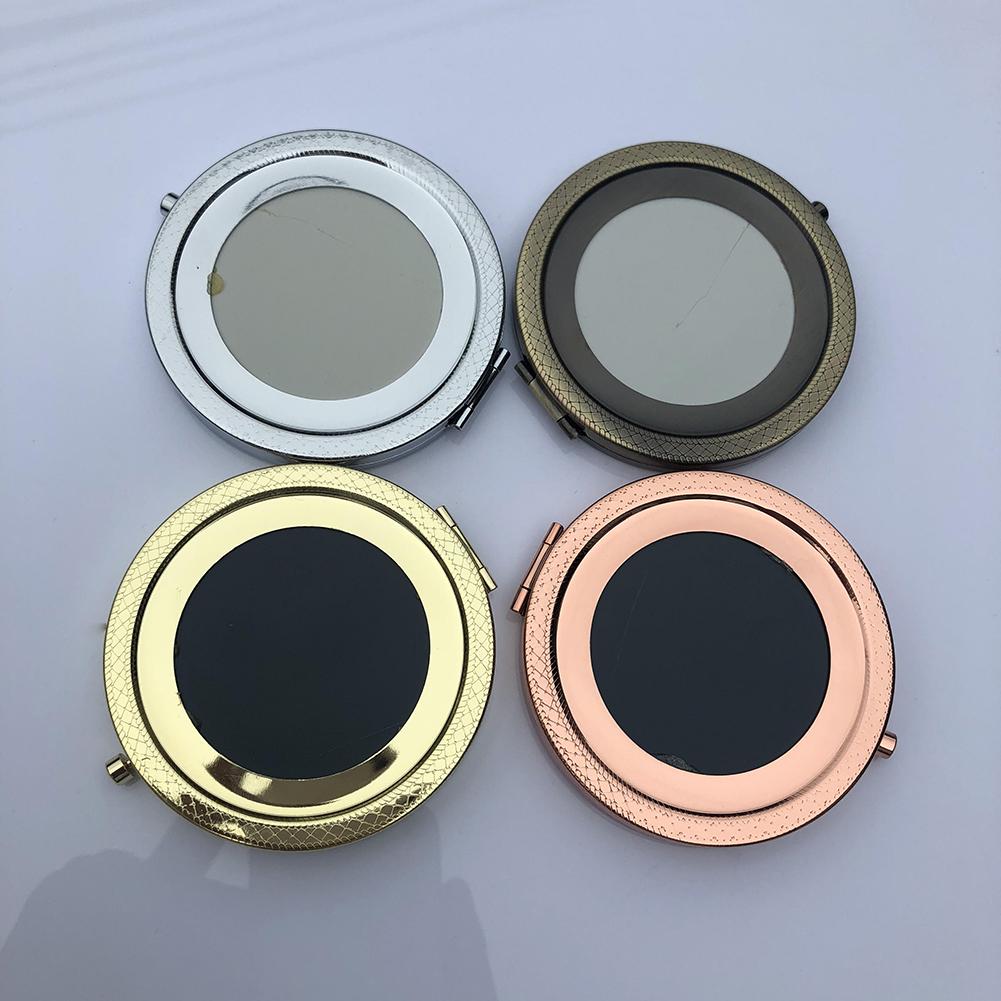 Модное повседневное ретро матовое круглое карманное зеркало для макияжа портативное двухстороннее складное лупа