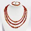 Ожерелье из натуральных бусин агата, серия растений, золотой браслет с семенами, женские ретро-серьги красного цвета 898