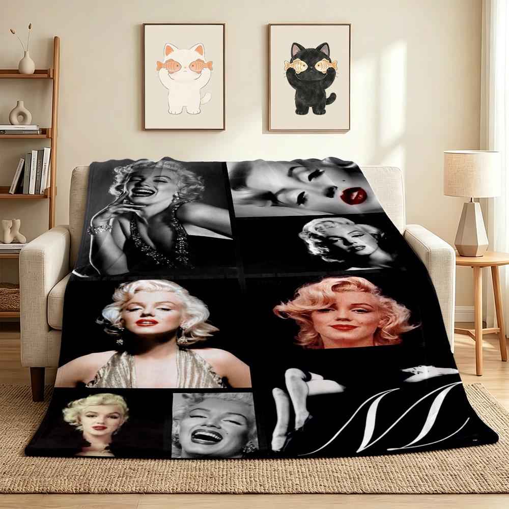 Marilyn Monroe Flannel Blanket Throw Blanket Soft Warm Sofa Bed Camping home Decor Unique Christmas Gift C926795