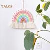 Rainbow Pendant Eye-catching Boho Styles Rainbow Hanging Ornament Cotton Rope Wall Pendant for Home