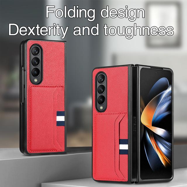 Складной чехол с точным вырезом и защитой от падения для Samsung Galaxy Z Fold 4 Fold4 Fold3 Fold2 Fold 2 3 5g, сумка для телефона с гнездом для карты