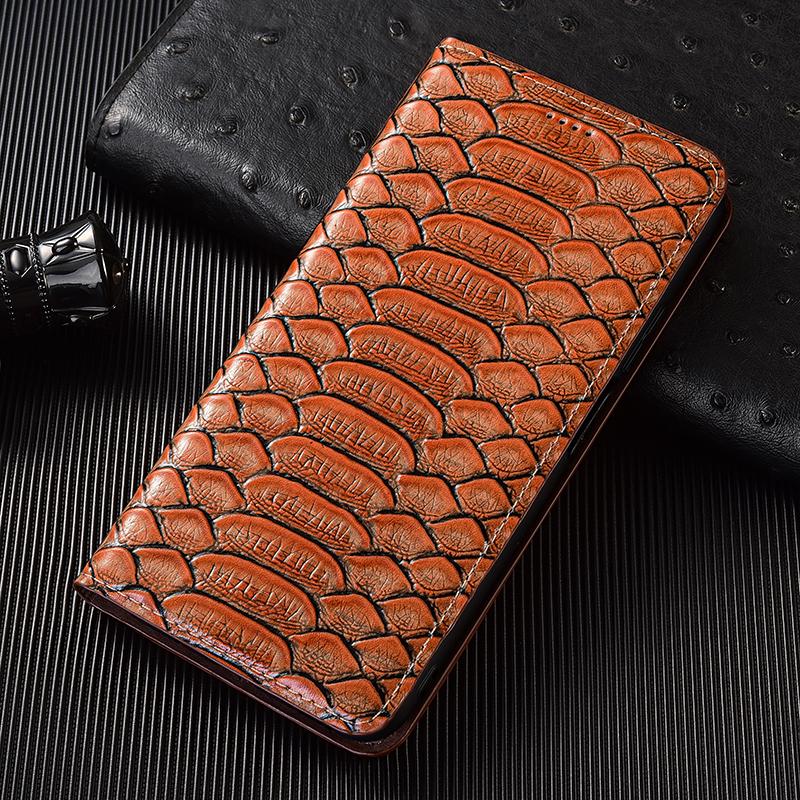 Чехол-книжка из натуральной кожи питона для Xiaomi Poco X3 X4 X5 X6 X7 F5 F6 F7 M3 M4 M5 M5S M6 M7 Plus Pro Ultra Чехлы для телефона