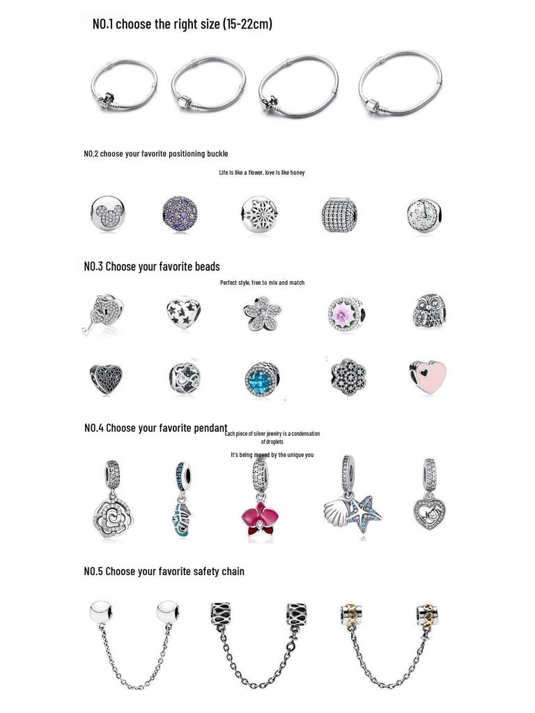 2019 New Crystal Women's Bracelet with Ferris Wheel & Heart Key Pendant