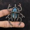 Подвеска из лабрадорита, подвеска из медной проволоки, уникальная бижутерия ручной работы, подвеска из драгоценного камня, подарок на годовщину, подвеска из медной проволоки в виде жука