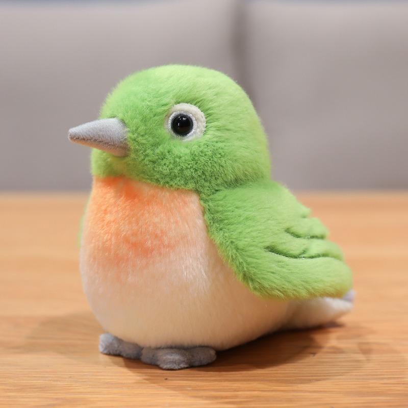 Новая Милая Поющая Птичка Плюшевая Игрушка Мягкая Каваи Симулированные Животные Набитая Кукла Декор для Рабочего Стола Креативная Детская Игрушка Домашний Орнамент