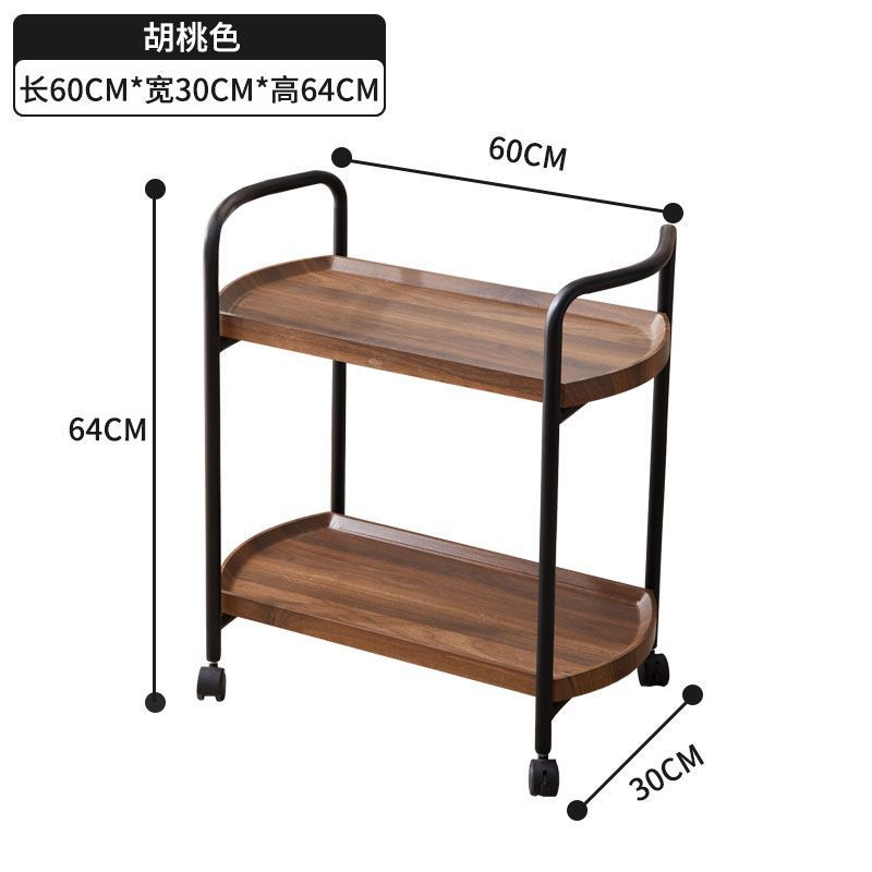 Тележка для доставки еды из ресторана отеля, двухъярусная, из цельного дерева, мобильная тележка для вина
