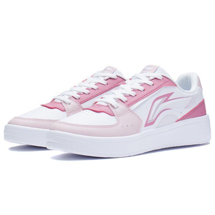 Li Ning Star River Повседневные универсальные утягивающие белые кроссовки Нескользящие амортизирующие прочные дышащие низкие кроссовки для скейтбординга Женские кроссовки AGCS254-3