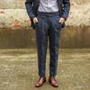 Men Vintage High Waist Pants Casual Straight Trousers Autumn Suit Pant