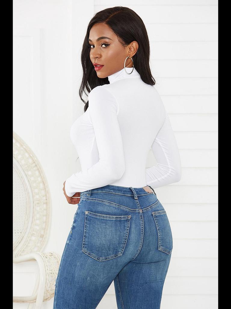 Women's Sexy Long Sleeve Turtleneck Slim Fit Jumpsuit - 12 Colors Winterwear