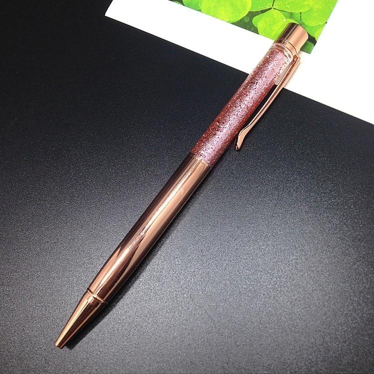 1Pc Colorful Gold Powder Quicksand Ballpoint Pen Luxury Gold Foil Oily Ball Point Pen Metal Crystal Writing Pens