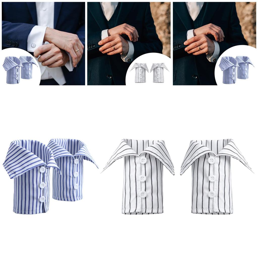 2x Накладные манжеты на запястье DIY Модный наряд Съемные элементы костюма Украшение для одежды Аксессуары к костюму Пальто