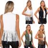 Women Tassels Fringe Sleeveless Vest Cardigan Waistcoat Jacket Outwear Tops